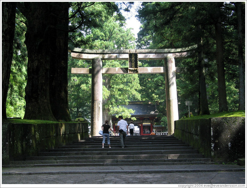 Granite torii.  Tosho-gu Shrine.