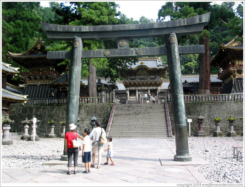 Metal torii.  Tosho-gu Shrine.
