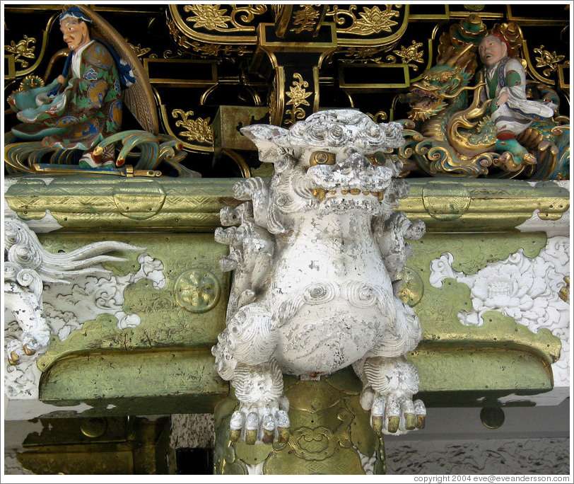 Yomeimon Gate detail.  Tosho-gu Shrine.