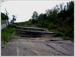 Destroyed road.  Nishiyama Crater Promenade.