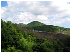 Steaming crater.  Nishiyama Crater Promenade.