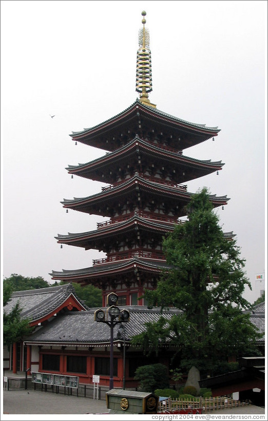 Senso-ji Temple.  Pagoda.