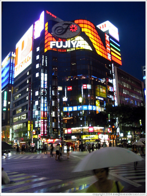 Ginza at night.