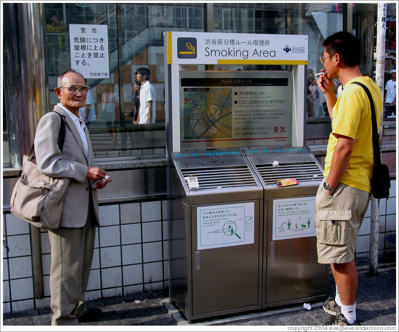 Smoking Area.  Shibuya neighborhood.