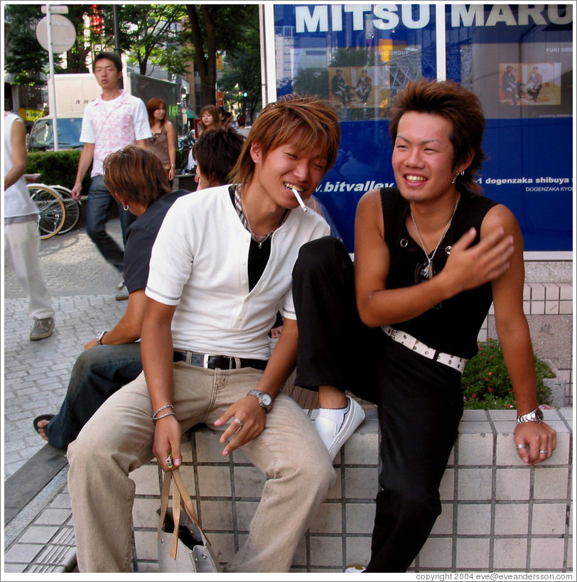 Laughing guys.  Shibuya neighborhood.