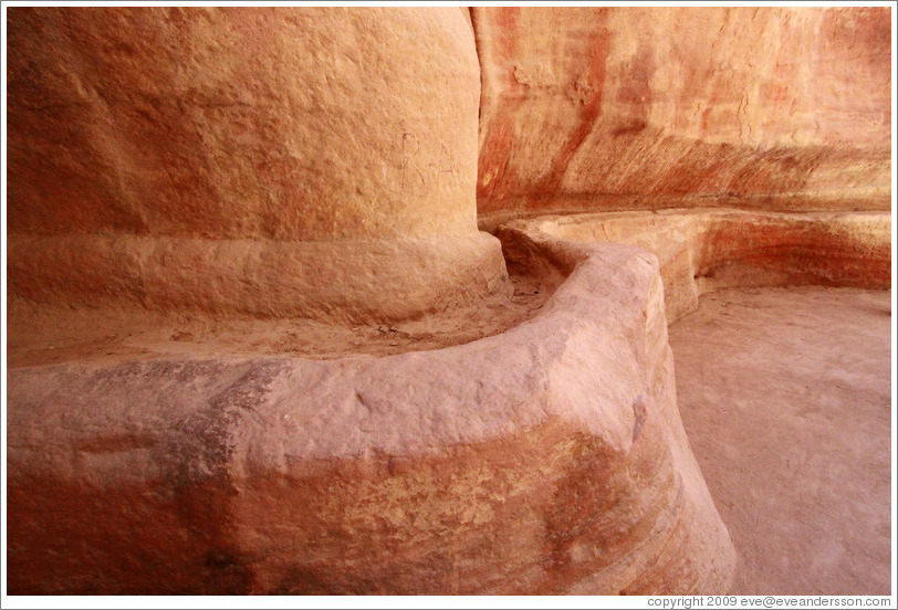 Aqueduct carved into the red stone.