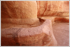 Aqueduct carved into the red stone.