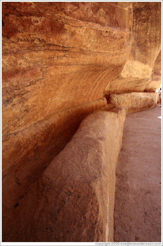 Aqueduct carved into the red stone.