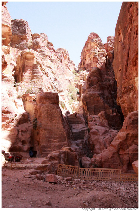 Stairs carved into the stone.