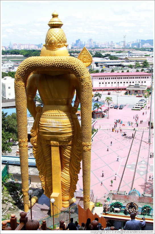 Lord Murugan statue watching over Kuala Lumpur, Batu Caves.