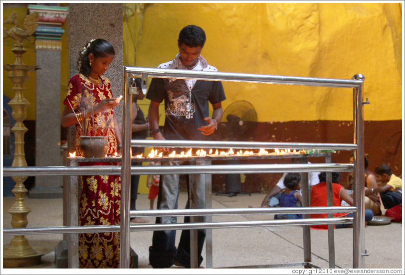 People with candles, Main Temple, Batu Caves.