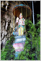 Statue of woman and peacock, Batu Caves.