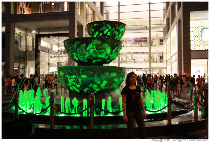 Fountain in front of the Pavilion, Jalan Bukit Bintang at night.