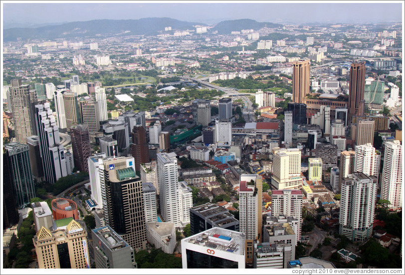 View of Kuala Lumpur from the KL Tower.