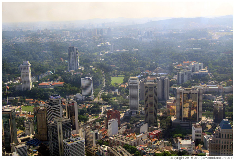 View of Kuala Lumpur from the KL Tower.