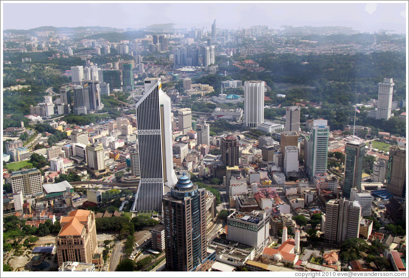 View of Kuala Lumpur from the KL Tower.