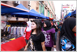 People at the market on Lorong Tuanku Abdul Rahman.