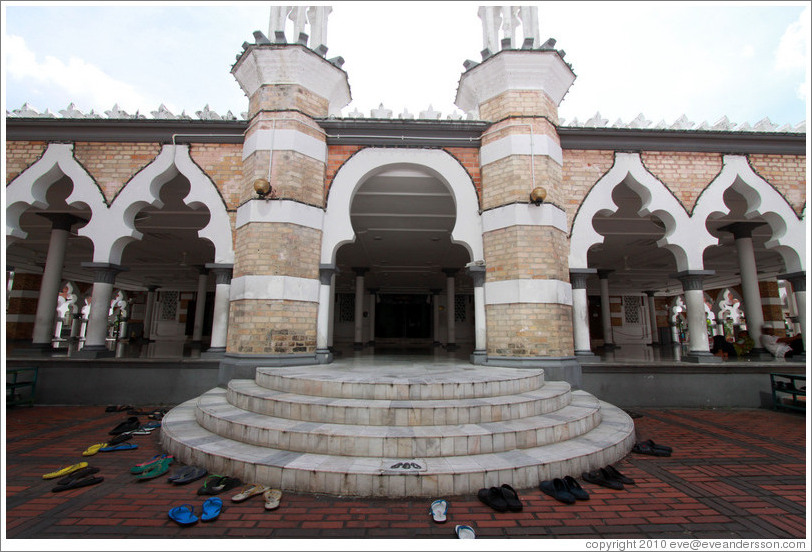 Shoes at Masjid Jamek, one of the oldest mosques in Kuala Lumpur.