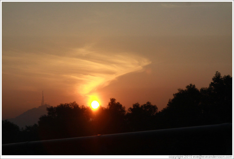 Red sun rising, Kuala Lumpur.