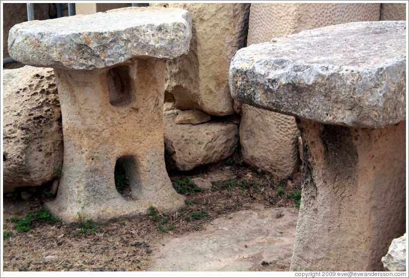 Altars at &#294;a&#289;ar Qim, a 14th century BC megalithic temple complex.