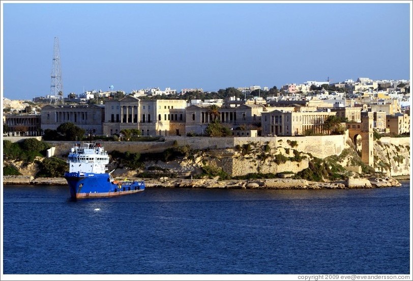 Kalkara, viewed from the British Hotel, Valletta.