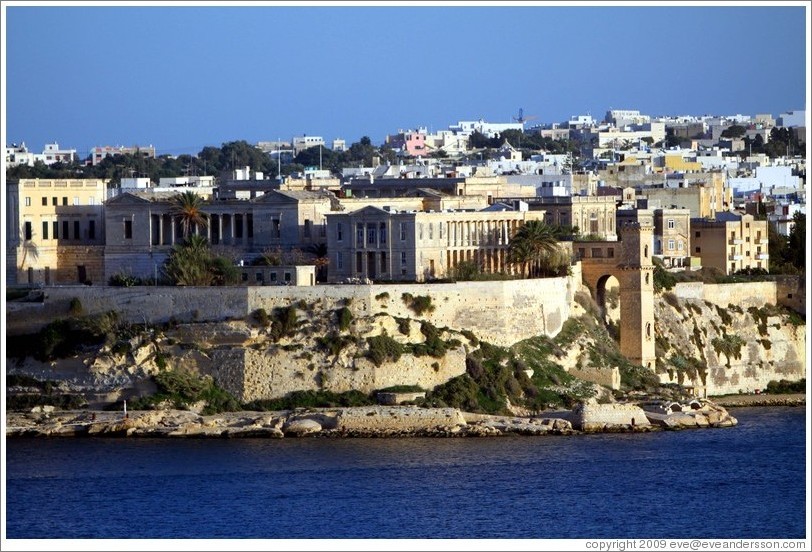 Kalkara, viewed from the British Hotel, Valletta.