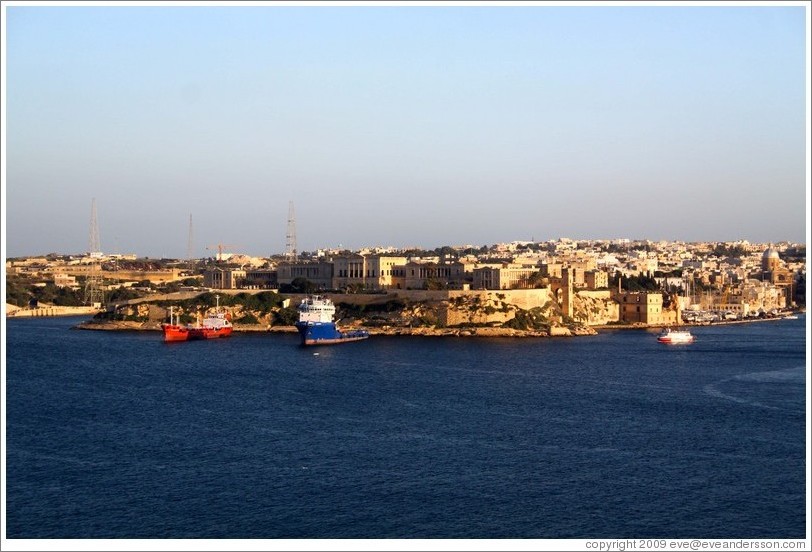 Kalkara, viewed from the British Hotel, Valletta.