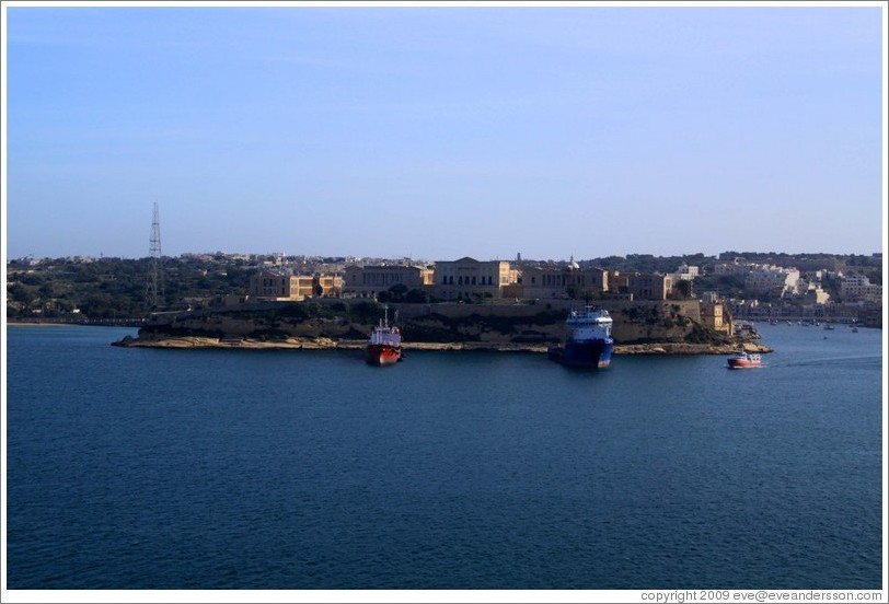 Kalkara, viewed from the Lower Barakka Gardens, Valletta.