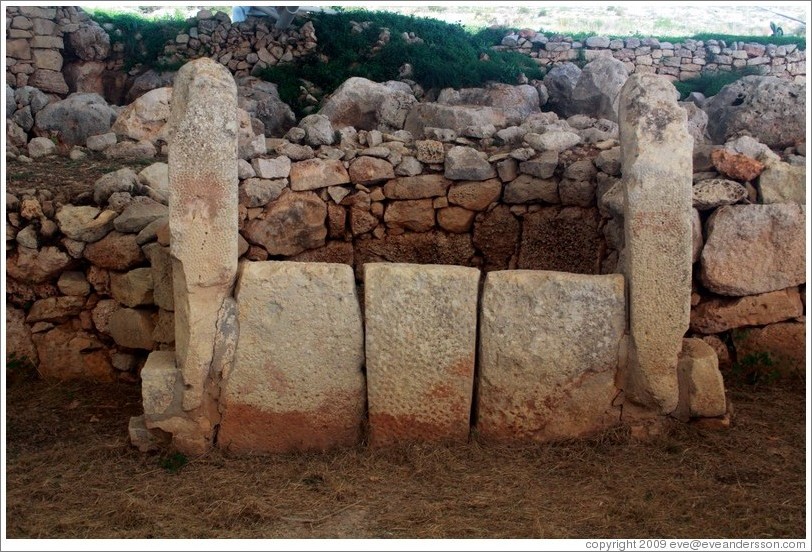 East temple at Mnajdra, a megalithic temple complex.