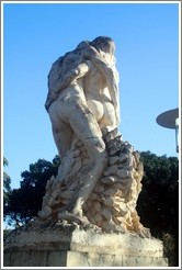 Back of a 1983 sculpture of a couple by Anton Agius, Maltese sculptor.