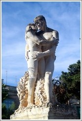 A 1983 sculpture of a couple by Anton Agius, Maltese sculptor.