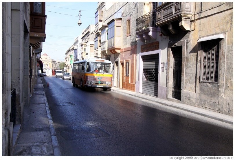 Maltese bus on Triq &#288;or&#289; Borg Olivier (George Borg Olivier Street).