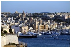 L-Isla (Senglea), on the Grand Harbour, viewed from the British Hotel in Valletta.