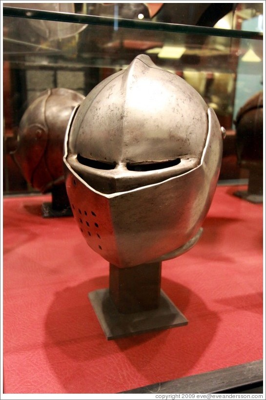 Close helmet for the tounament on foot, Italian, c 1600-20, Palace of the Grand Master.