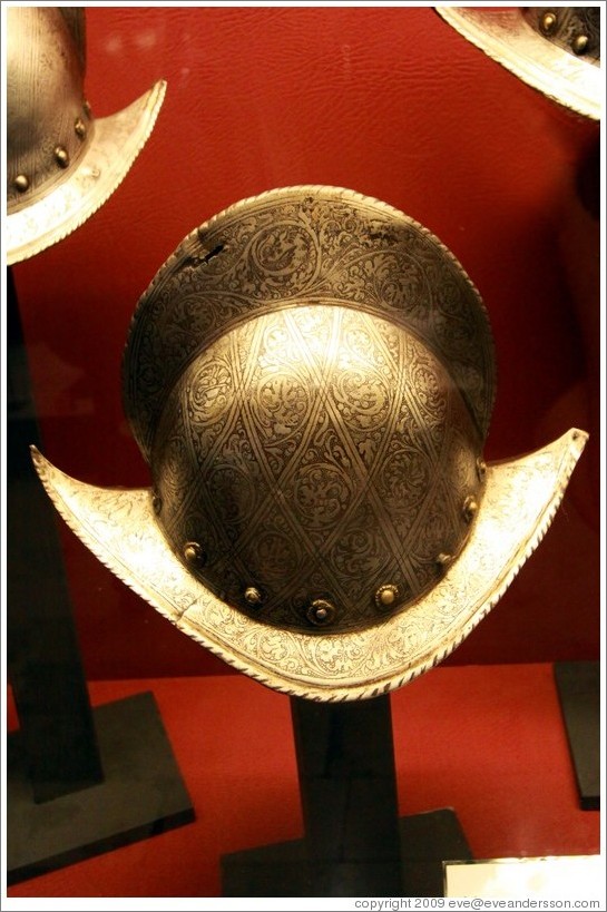 Comb Morion, a type of military helmet, Palace of the Grand Master.