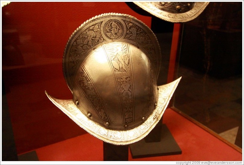 Comb Morion, a type of military helmet, Palace of the Grand Master.