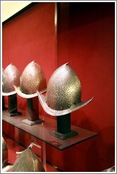 Peaked Morions, a type of military helmet, Palace of the Grand Master.