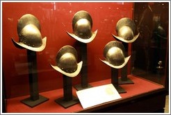 Comb Morions, a type of military helmet, Palace of the Grand Master.