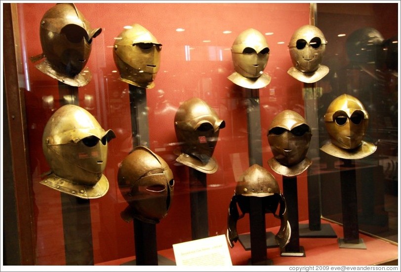 Savoyard style close helmets, c 1600-30, Palace of the Grand Master.