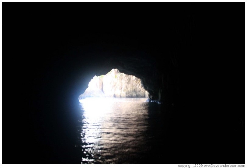 Looking out from within the Blue Grotto.