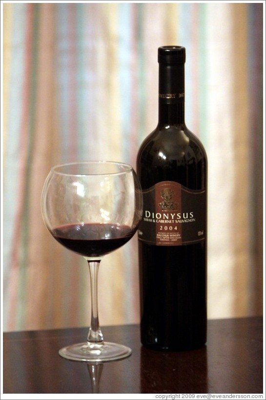 Dionysis, syrah and cabernet sauvignon blend, Bacchus Winery, 2004, Malta.