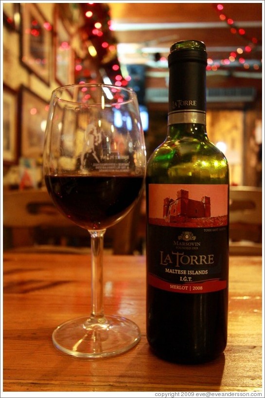 La Torre, merlot, Marsovin, 2008, Malta.