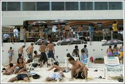 Beach full of college kids.