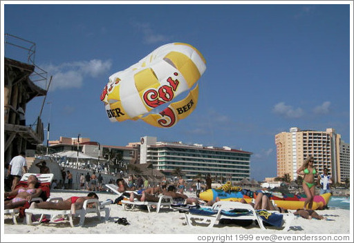 Sol parasail on the beach.