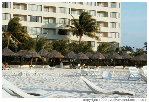 Our hotel, from the beach. (The Calinda Viva at the north end of the Hotel Zone.)
