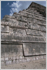 Looking up at the pyramid.  Chichen Itza.