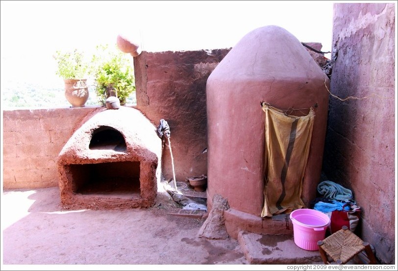 Oven and shower.  House belonging to a Berber family.