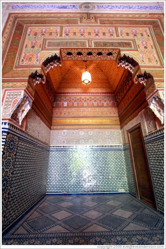 Room off of Le Grand Riad, Bahia Palace.