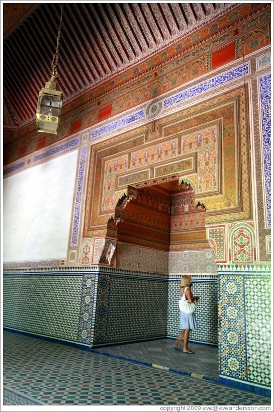 Room off of Le Grand Riad, Bahia Palace.