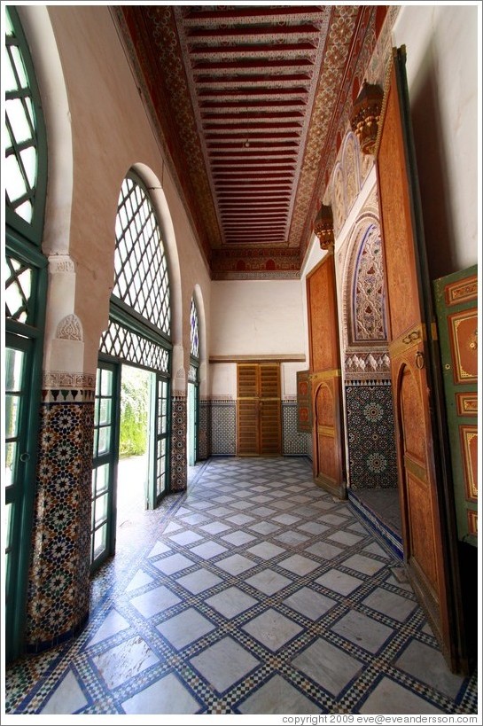 Room off of Le Grand Riad, Bahia Palace.